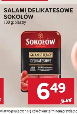 Salami delikatesowe Sokołów promocja w Stokrotka