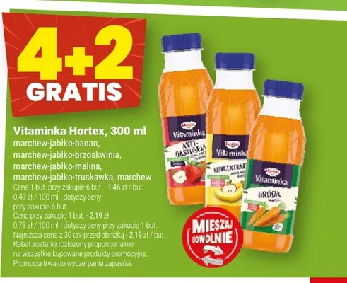 Sok Vitaminka marchew-jabłko-truskawka Hortex promocja w Twój Market
