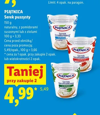 Serek puszysty z ziołami Piątnica promocja w Lidl