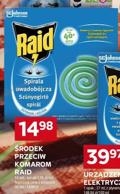 Środek przeciw komarom Raid spirala owadobójcza promocja w Stokrotka