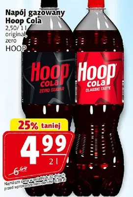 Napój gazowany hoop cola zero promocja w Prim Market