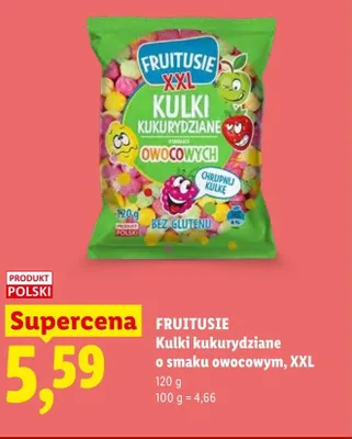 Kulki kukurydziane o smaku owocowym Fruitusie XXL promocja w Lidl