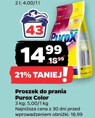 Proszek do prania Purox Color promocja w Netto