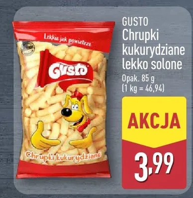 Chrupki kukurydziane lekko solone Gusto promocja w Aldi