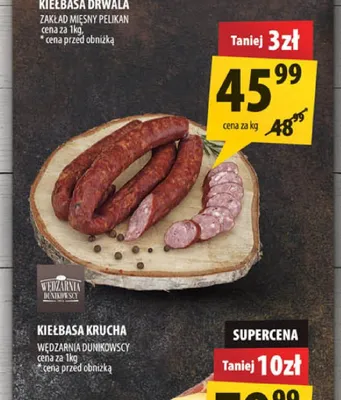 Kiełbasa krucha Wędzarnia Dunikowscy promocja w Arhelan