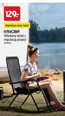 Składany leżak z regulacją pozycji Kayoba promocja w Jula