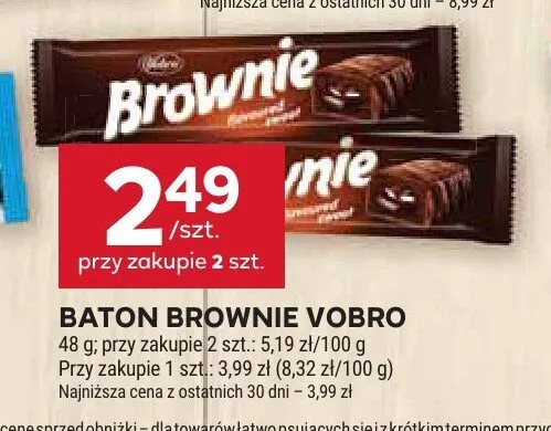 Baton Brownie Vobro promocja w Stokrotka
