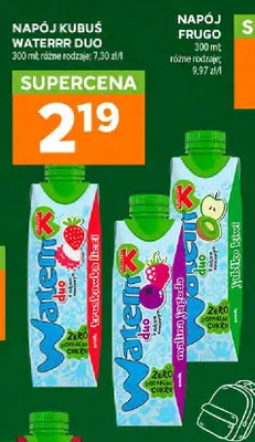 Napój Kubuś Waterrr Duo jabłko kiwi promocja w Stokrotka