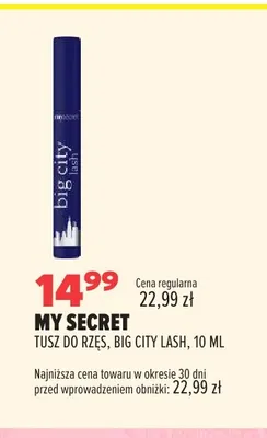 Tusz do rzęs My Secret Big City Lash promocja w Drogerie Natura