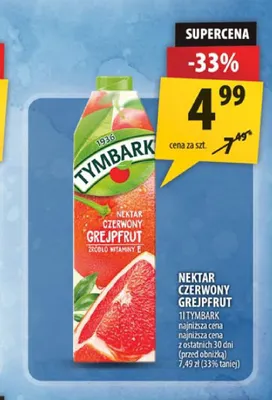 Nektar czerwony grejpfrut Tymbark promocja w Arhelan