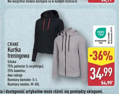 Kurtka treningowa damska CRANE promocja w Aldi