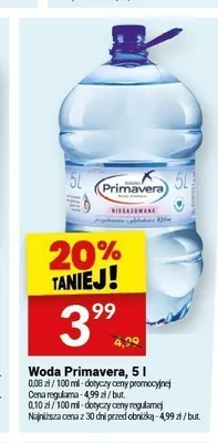 Woda Primavera niegazowana promocja w Twój Market