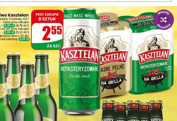 Piwo Kasztelan Jasne Pełne promocja w Dino