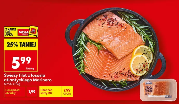 Świeży filet z łososia atlantyckiego Marinero promocja w Biedronka