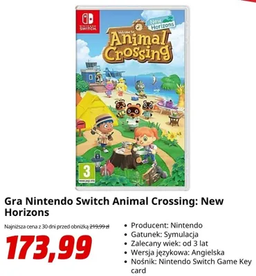 Gra Nintendo Switch Animal Crossing: New Horizons promocja w Media Markt