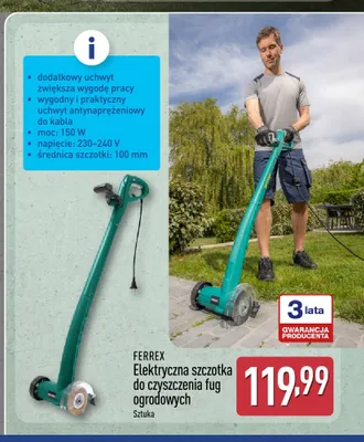 Elektryczna szczotka do czyszczenia fug ogrodowych Ferrex promocja w Aldi