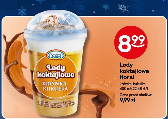 Lody koktajlowe Koral krówka-kukułka promocja w Żabka