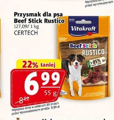 Przysmak dla psa Beef Stick Rustico Vitakraft promocja w Prim Market