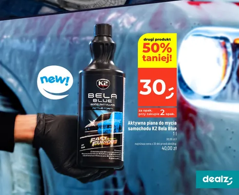 Aktywna piana do mycia samochodu K2 Bela Blue promocja w Dealz