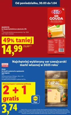 Ser Gouda Kuchmistrza w plastrach, XXL promocja w Lidl