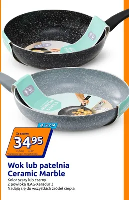 Wok lub patelnia Ceramic Marble  promocja w Action