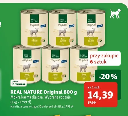 Karma mokra dla psa REAL NATURE Original promocja w MAXI ZOO