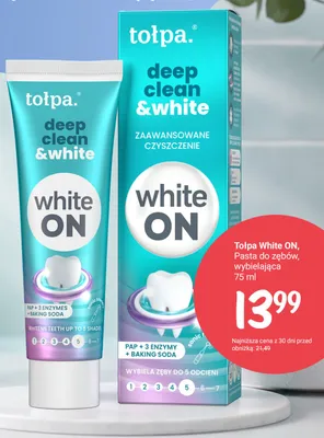 Pasta do zębów Tołpa White ON wybielająca promocja w Rossmann