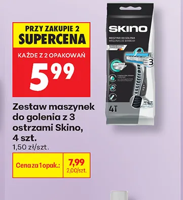 Zestaw maszynek do golenia z 3 ostrzami Skino promocja w Biedronka