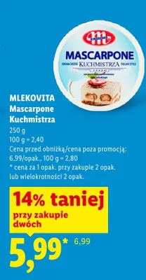 Mascarpone Kuchmistrza Mlekovita promocja w Lidl