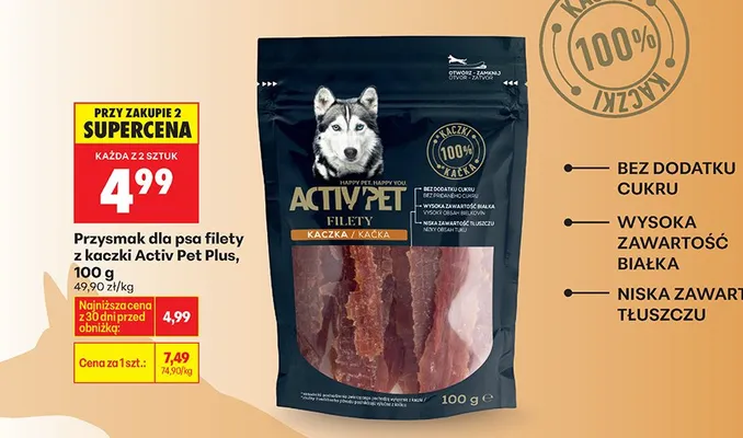 Przysmak dla psa filety z kaczki promocja w Biedronka