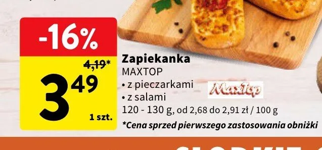Zapiekanka z pieczarkami Maxtop promocja w Intermarche