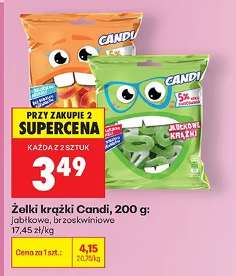Żelki krążki Candi jabłkowe promocja w Biedronka