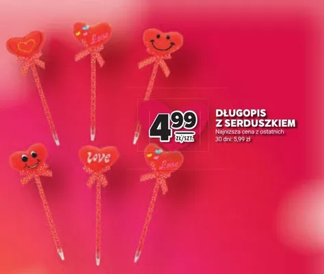 Długopis z serduszkiem promocja w Stokrotka