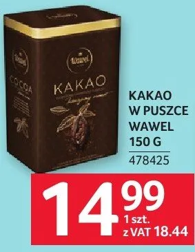 Kakao w puszce Wawel 150g promocja w Selgros