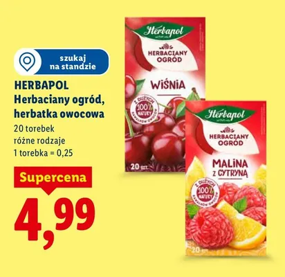 Herbaciany ogród herbatka owocowa promocja w Lidl