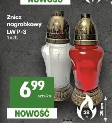 Znicz nagrobkowy Lw P-3 promocja w Delikatesy Centrum