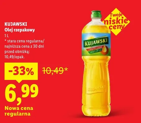 Olej rzepakowy Kujawski promocja w Lidl