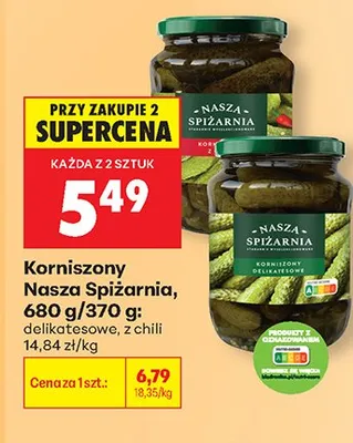 Korniszony delikatesowe Nasza Spiżarnia promocja w Biedronka