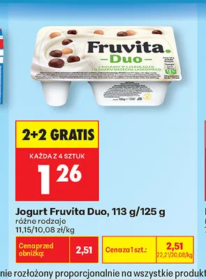 Jogurt Fruvita Duo promocja w Biedronka