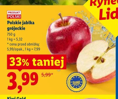 Polskie jabłka grójeckie promocja w Lidl