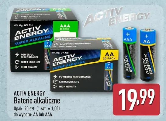 Baterie alkaliczne AA 20 szt. promocja w Aldi