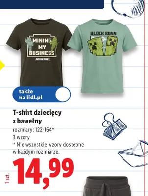 T-shirt dziecięcy z bawełny promocja w Lidl
