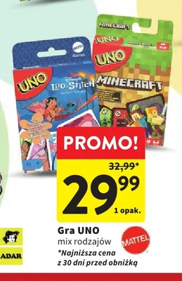 Gra UNO mix rodzajów promocja w Intermarche