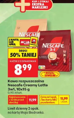 Kawa rozpuszczalna Nescafe 3in1 Classic 10-pak promocja w Biedronka