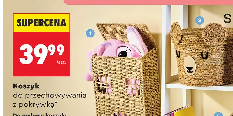 Koszyk do przechowywania z pokrywką Smukee promocja w Biedronka