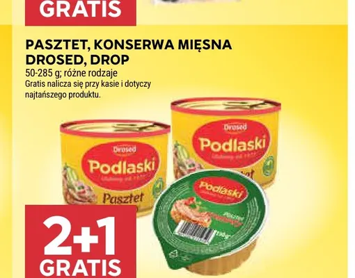 Pasztet, konserwa mięsna Drosed Drop promocja w Stokrotka
