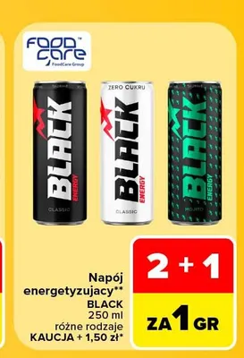 Napój energetyzujący Black promocja w Carrefour
