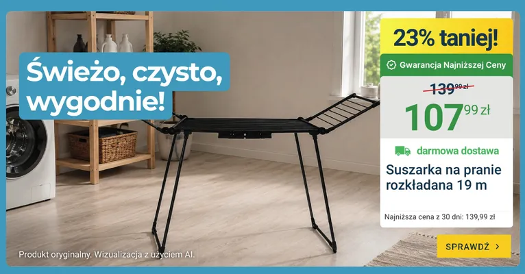 Suszarka na pranie rozkładana 19 m promocja w ERLI