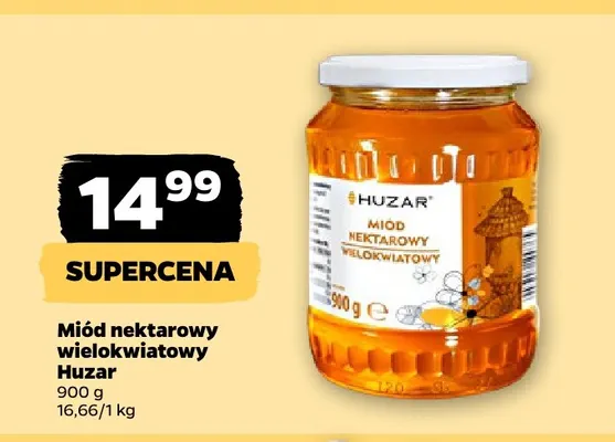 Miód nektarowy wielokwiatowy Huzar promocja w Netto