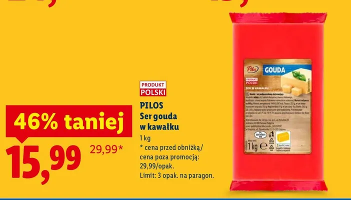 Ser gouda w kawałku promocja w Lidl